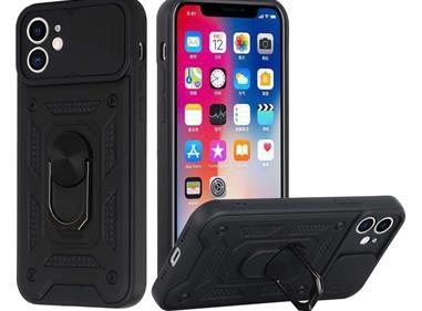 iPhone 15 ELITE Camera Push Magnetic Ring Stand Hybrid Case Cover - Black product