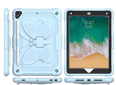 Apple iPad Air 11inch 2024 Butterfly Kickstand 3in1 Tough Hybrid Case Cover with Shoulder Strap - Light Blue product