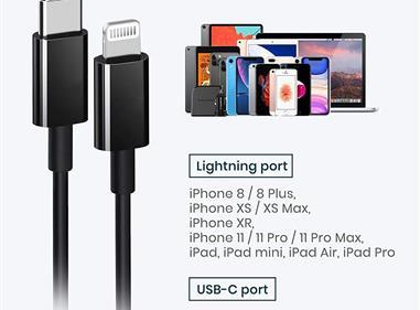Charging/Sync Cable for Type C to Lightning, no Package, in Black product