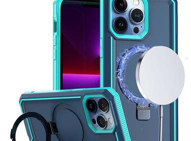  iPhone 15 Aligned [Magnetic Circle] Kickstand Tough Strong ShockProof Hybrid - Blue product