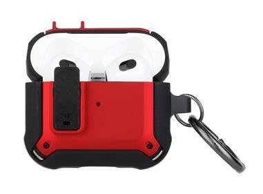 AirPods 1/2 Switch Closure Premium Ultra ShockProof Hybrid With Metal Hook Case Cover - Black+Red product