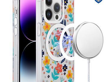  iPhone 15 METKASE Double Protection IMD Design Pattern [Magnetic Circle] Premium Case - Colorful Floral product