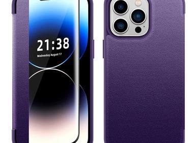 iPhone 15 PU Leather Window Flap Case with Cover - Dark Purple product