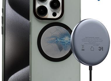 iPhone 15 METKASE Premium Chrome Edged Camera [Magnetic Circle] Shockproof Hybrid - Black product