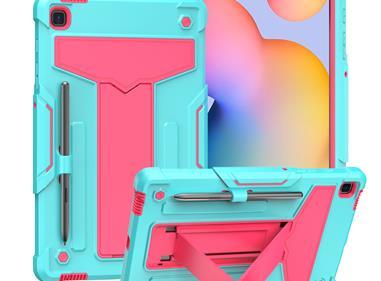 Samsung Tab S8 Plus / S7 Plus / S7FE Tablet Vertical 3in1 Tough Hybrid Kickstand - Teal/Hot Pink product