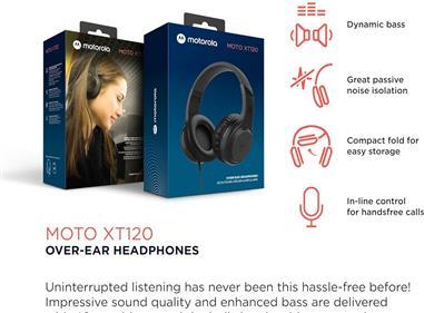 Motorola Over-Ear Headphones Wired XT120-BLACK product