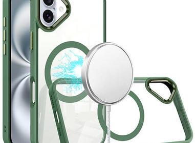 iPhone 17 Greatest Clear Acrylic Thick Metal Button Hybrid Case – Midnight Green product
