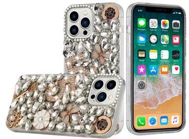 iPhone 15 Full Diamond with Ornaments Case Cover - Crystal Five Ornament Floral product