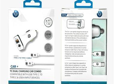 UPLUS TYPE C DUAL CHARGING CAR ADAPTER-WHITE product