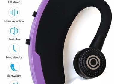 Sporty Bluetooth Earpieces with Microphone and Music 918M in Purple product