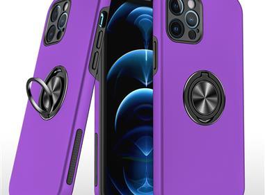 iPhone 15 CHIEF Oil Painted Magnetic Ring Stand Hybrid Case Cover - Dark Purple product