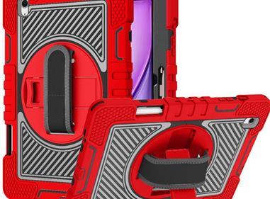 Apple iPad Air 13inch 2024 3in1 Multi-Functional Tablet Case for Hand, Shoulder, Pencil & Stand - Red product