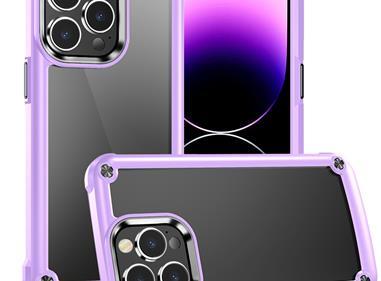  iPhone 15 Ultimate CaseX Transparent Hybrid Case with Metal Buttons And Camera Edges - Light Purple product