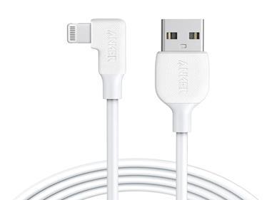 ANKER RIGHT ANGLE 6â€˜ USB-A TO LIGHTNING CONNECTOR - WHITE product