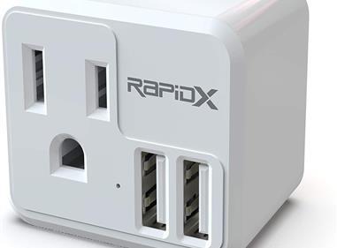RapidX PowX Wall Outlet with DUAL USB Charger - WHITE product