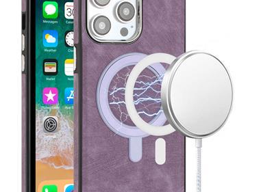  iPhone 15 Fashion PU Vegan Chrome Edged Case Cover - Purple product