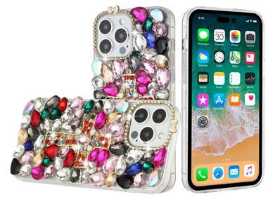  iPhone 15 Cross Full Diamond Bling Case Cover - Multi product