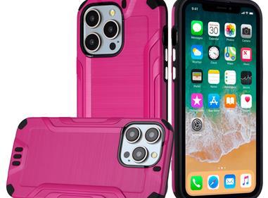iPhone 15 Strong Tough Metallic Design Hybrid - Hot Pink product