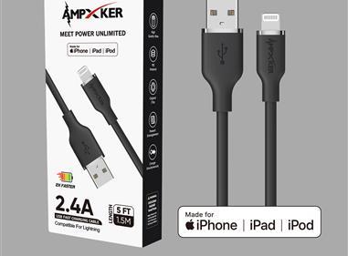  MFI Apple Certified - 2.4A Fast Charging Silicone Cable-Black product