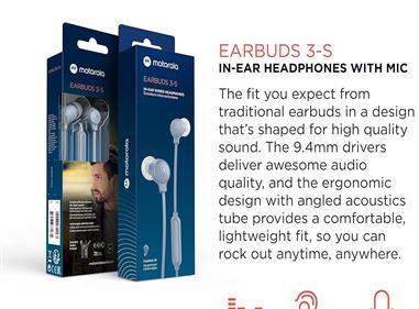Motorola Earbuds 3-S Wired Earbuds with Microphone TURQUOISE product