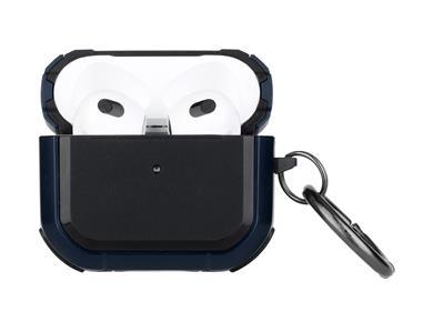 AirPods 1/2 Premium Rugged ShockProof Hybrid With Metal Hook Case Cover- Black+Blue product