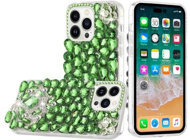 iPhone 15 Jewel Full Diamond Bling Case Cover - Green product
