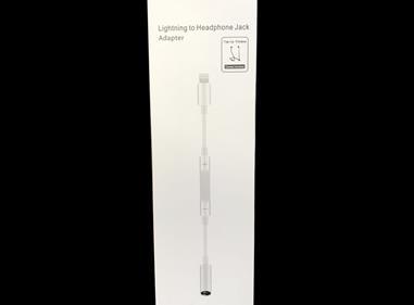 Wired Bluetooth Lightning to Headphone Jack Adapter with Pop-Up Window & Volume Control in White product
