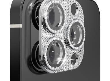  Apple iPhone 11 Pro/11 Pro Max Diamond Bling Camera Lens Full Tempered Glass - Silver product