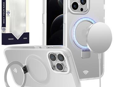 iPhone 15 METKASE Magnetic Metal Surrounded Ring Stand Hybrid in Slide-Out Package - Clear product
