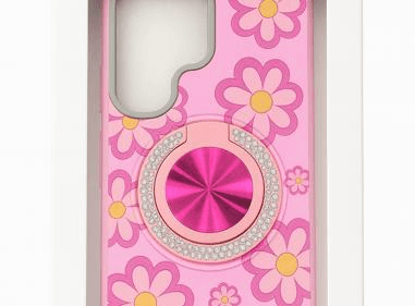 Samsung A36 Premium Case (Pink Floral w/ Pink Jeweled Ring) product