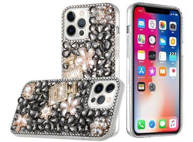  iPhone 15 Full Diamond with Ornaments Case Cover - Pearl Flowers with Perfume Smoke product