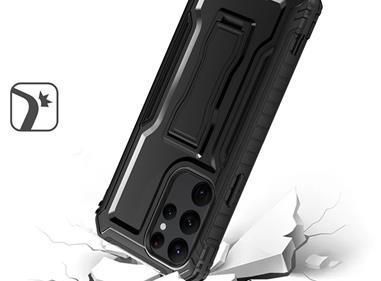 Samsung S23 Ultra Tough 3in1 Holster Combo with Vertical Kickstand Cover Case - Black product