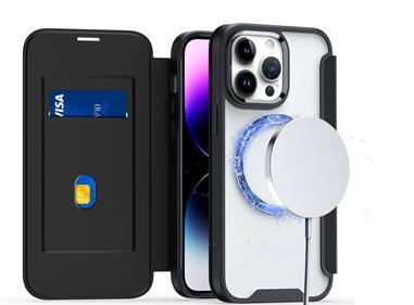  iPhone 15 Flap [Magnetic Circle] Transparent Hybrid - Black product