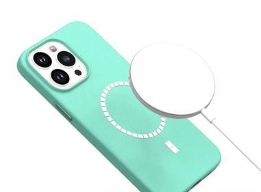  iPhone 15 PU Leather with inner [Magnetic Circle] Colored Metal Buttons - Teal product