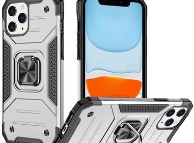 iPhone 15 Robust Magnetic Kickstand Hybrid Case Cover - Silver product