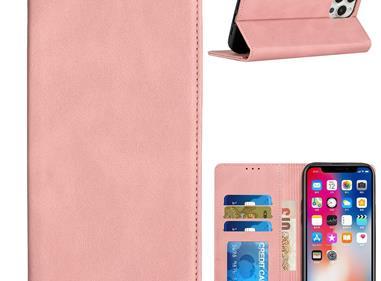  iPhone 15 Wallet Premium PU Vegan Leather ID Card Money Holder with Magnetic Closure - Rose Gold product