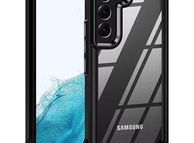 Samsung Galaxy S22 Ultimate CaseX Transparent Hybrid Case with Metal Buttons And Camera Edges - Black product