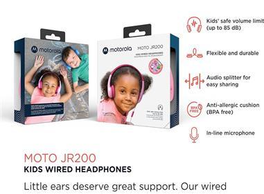 Motorola Moto JR200 Kids Headphones with Microphone MOTOJR200-PINK product