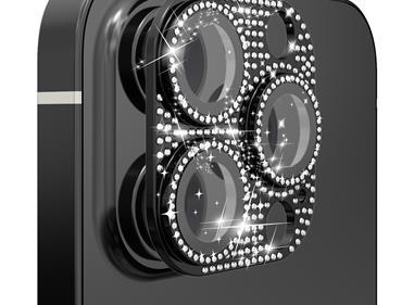 Apple iPhone 11 Pro/11 Pro Max Diamond Bling Camera Lens Full Tempered Glass - Black product
