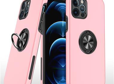  iPhone 15 CHIEF Oil Painted Magnetic Ring Stand Hybrid Case Cover - Pink product