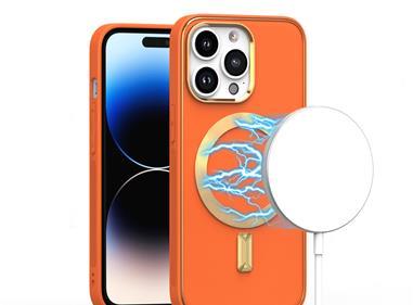 iPhone 15 Ultimate Quality PU Leather Hybrid Case Cover - Orange product