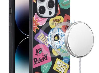 For iPhone 14 Pro Max [Magnetic Circle] Double Layer Design IMD TPU Case - Fashion Rebel product