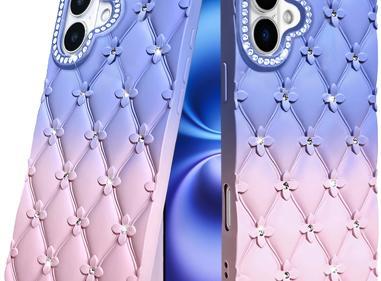 iPhone 17 Floral Joy Glitter Shimmer Leather Cases. Available in Multiple Colors. product