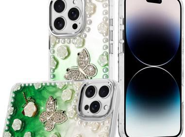 Luxury Gradient Butterfly & Rose Decorative iPhone Case for iPhone 14 Pro Max  | Available in Multiple Colors | US Seller | Free Delivery product