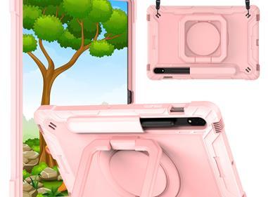 Samsung Tab S8 / Tab S7 Tablet Tough Hybrid Rotating 360 Degree Kickstand - Rose Gold product