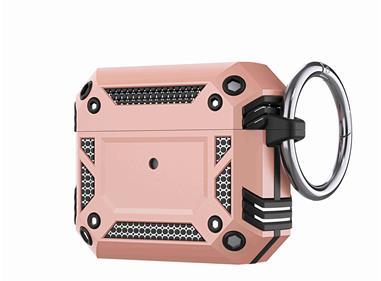 AirPods Pro Machine Hybrid ShockProof With Metal Hook Case Cover - Rose Gold product