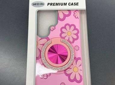Samsung A36 Premium Case (Pink Floral w/ Pink Jeweled Ring) product