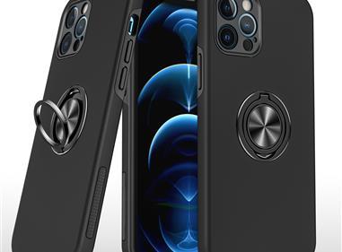 iPhone 15 CHIEF Oil Painted Magnetic Ring Stand Hybrid Case Cover - Black product