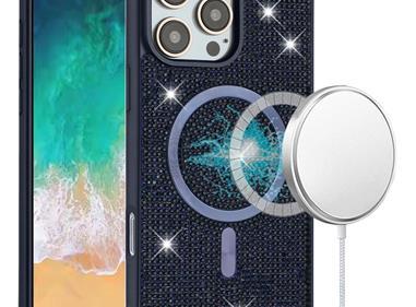 For iPhone 16 Pro Max 6.9 inch Diamond [Magnetic Circle] with CD Pattern Hybrid - Blue product
