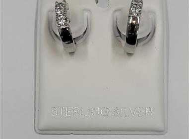  S925 Sterling Silver Moissanite Hoop Earrings, Brilliant Round Cut Lab product